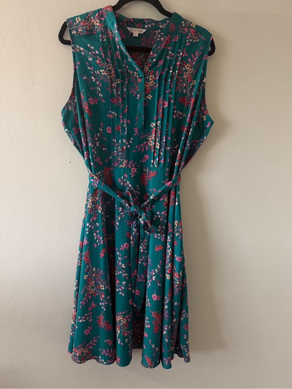 Nanette Lepore Teal Dress with Pink Floral Print